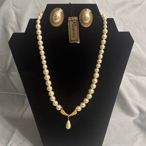 Napier Gold and Cream Pearl Necklace Set